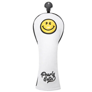 Pearly Gates PG Smile Symbol Wood Head Cover Golf Club Headcover (White)