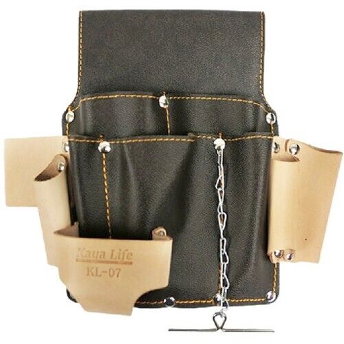 Kaya KL-07 Leather Working Multi Tools 10 Pocket Pouch Holder Bag for Waist Belt