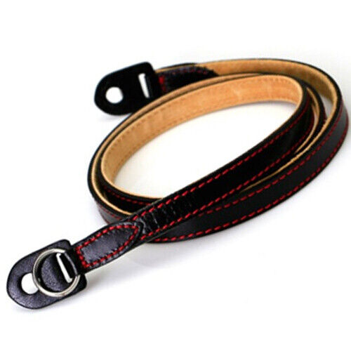 Ciesta RF12 Genuine Leather Strap (Black/Red) for Leica Nikon Contax Olympus