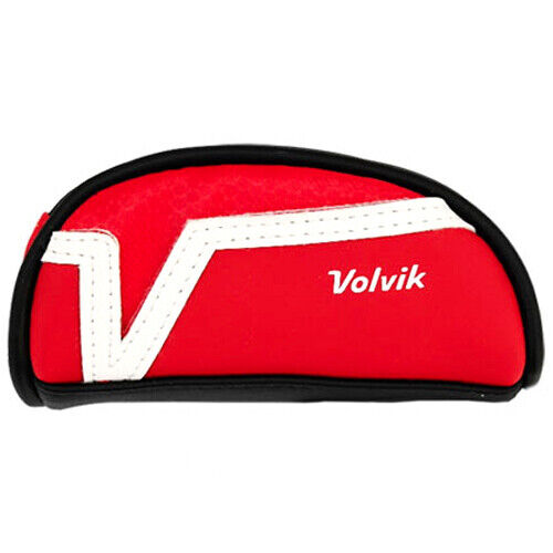 Volvik Golf Ball Pouch Case Zipper Storage w/ Clip (for 2 Ball) Red