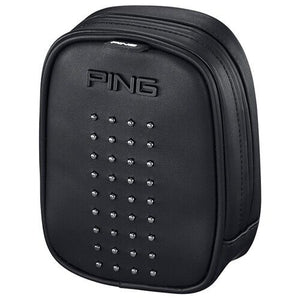 PING PU Stud Golf Rangefinder Case Distance Measuring Pouch (Black/Black)