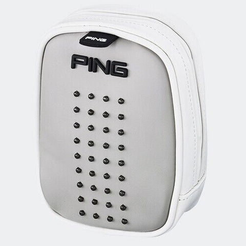 PING PU Stud Golf Rangefinder Case Distance Measuring Pouch (Gray/White)
