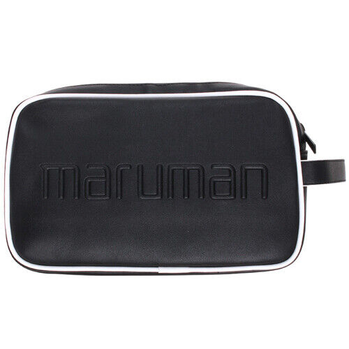 Maruman Quilting 2-Zippered Pouch Case Golf Tour Travel Accessory Bag (Black)