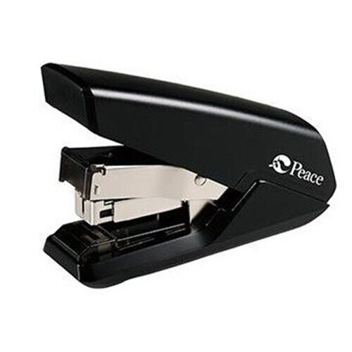 Peace Flat Easy Stapler Effortless Flat-Clinch Ergonomic 50% Less Power (Black)