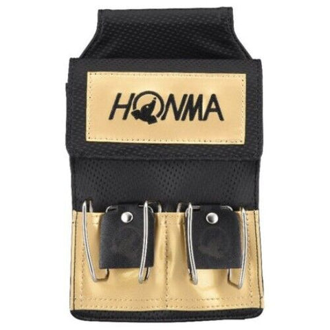 Honma Park Golf Waist Belt Pouch Ball Holder Bag (Gold)