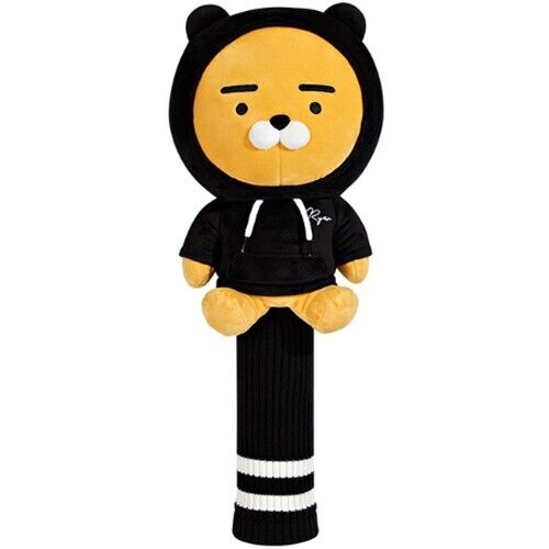 Kakao Friends Ryan Costume Black Hoodie Golf Driver Head Cover Cute Doll Headcover