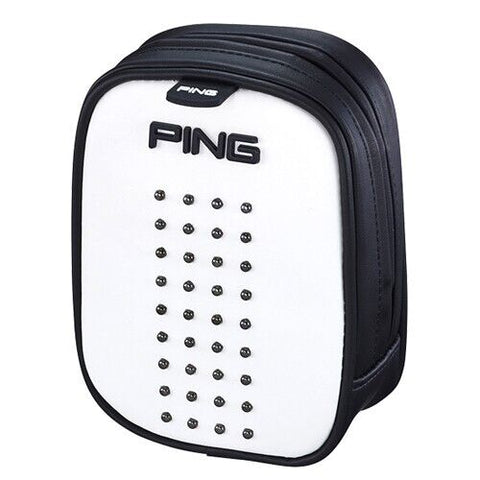 PING PU Stud Golf Rangefinder Case Distance Measuring Pouch (White/Black)