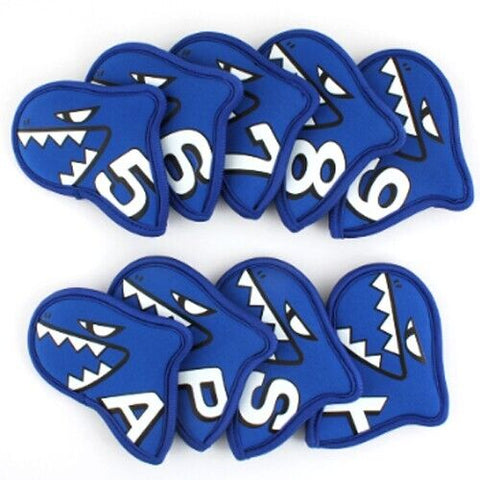 Aimshark Palette 9 Pcs Iron Head Cover 5-9/S/A/P/X Golf Club Headcover (Blue)