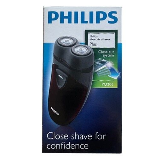 Philips PQ206 Men's 2-Head Close Cut Electric Shaver Travel Clean AA Powered