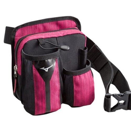 Mizuno Park Golf Waist Belt Multi-Pouch Ball Holder Bag (Wine)