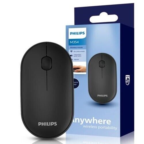 Philips SPK7354 Multi-Pairing Bluetooth Wireless Triple Mode Slim Mouse 1600 DPI