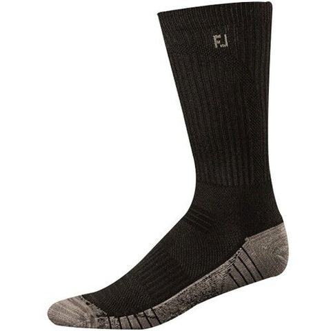 FootJoy FJ TechSof Tour Proven Crew Men's Socks Maximum Golf Comfort (Black)