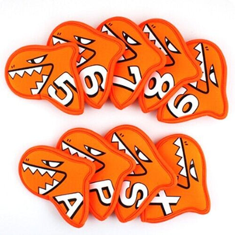 Aimshark Palette 9 Pcs Iron Head Cover 5-9/S/A/P/X Golf Club Headcover (Orange)