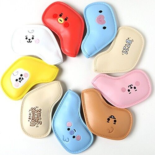 BT21 Cute Baby Golf Iron Head Cover Set (9P) #5-9/P/A/S/X Club Headcover Colors