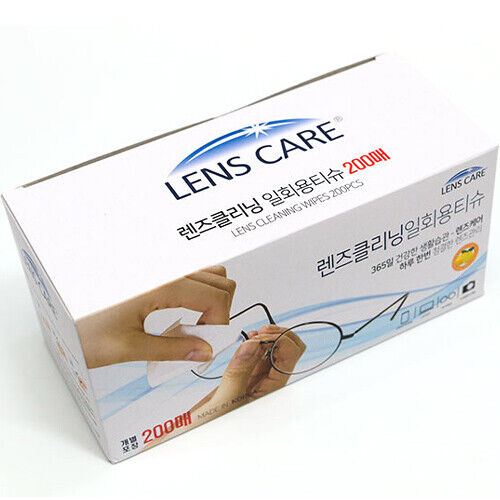 LensCare Lens Cleaning 200 Wipes Eye Glasses Computers Optical Lenses Cleaner