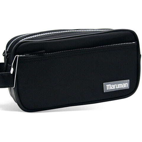 Maruman Premium 2-Zippered Pouch Case Golf Tour Travel Accessory Bag (Black)