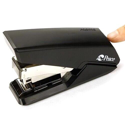 Peace Flat Easy Stapler Effortless Flat-Clinch Ergonomic 50% Less Power (Black)