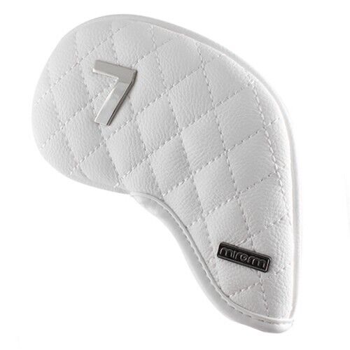 Venus 9 Pcs Iron Head Cover 4-9/S/A/P Quilting Golf Magnetic Headcover (White)