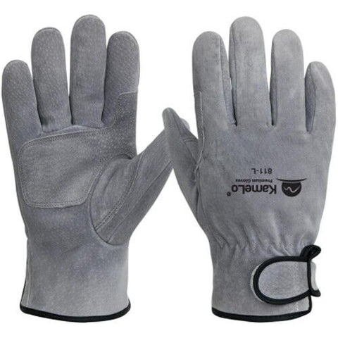 Kamelo 811-L Leather Welding Camping Gloves Heat Resistant TIG Arc Furnace (Gray)