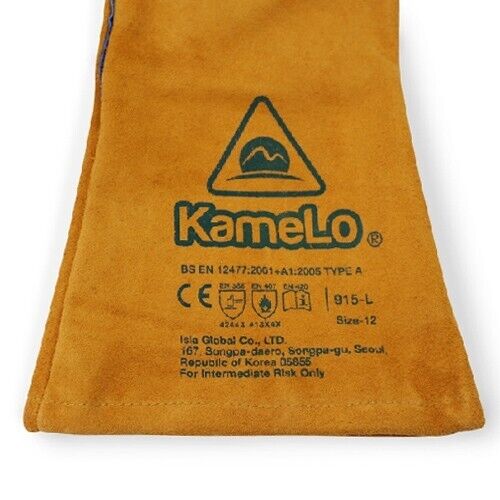 Kamelo 915-L Leather Welding Camping Gloves Heat Resistant CO2 TIG Arc Furnace