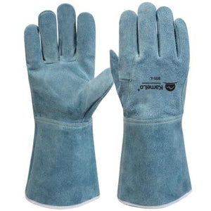 Kamelo 905-L Leather Welding Camping Gloves Heat Resistant TIG Arc Furnace (Blue)