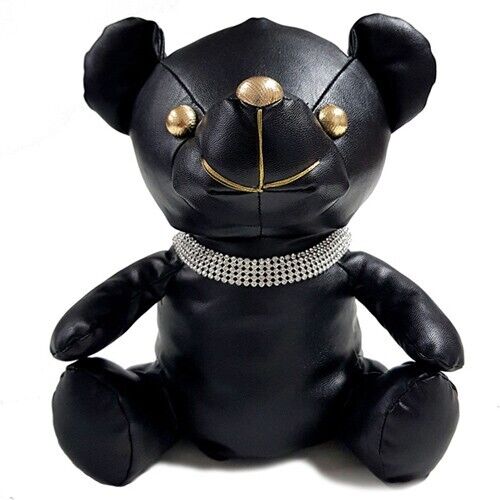 Handmade Espresso Black Bear PU Golf Driver Head Cover Cute Doll Headcover