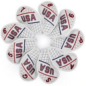 USA 9 Pcs PU Iron Golf Club Head Cover Set Club Headcover #5-9/P/A/S/G