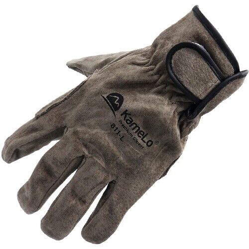 Kamelo 811-LB Leather Welding Camping Gloves Heat Resistant TIG Arc Furnace (Brown)