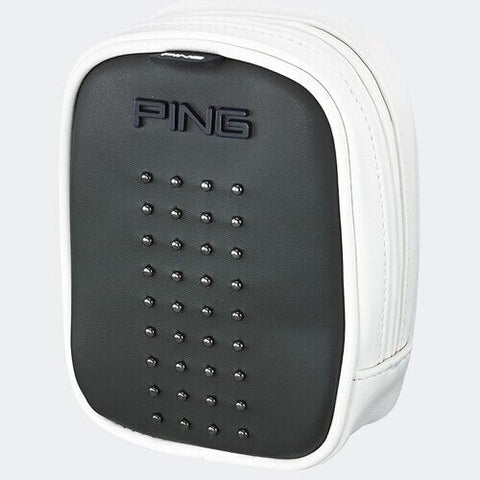 PING PU Stud Golf Rangefinder Case Distance Measuring Pouch (Khaki/White)