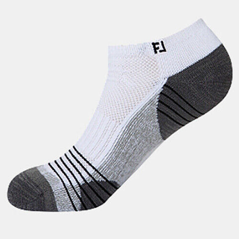 FootJoy FJ TechSof Tour Men's Golf Sports Ankle Socks Low Cut No Show White/Gray