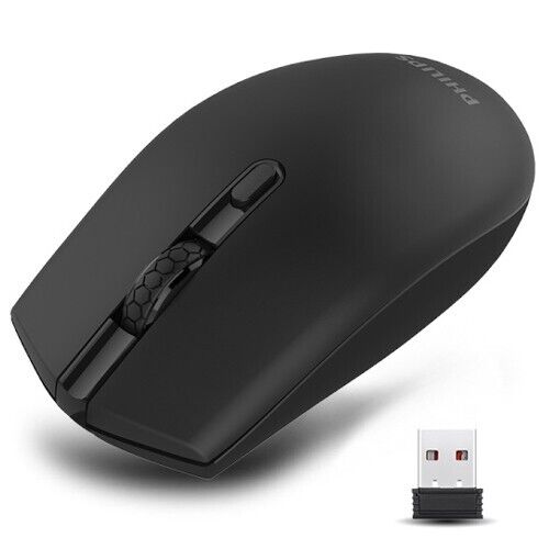 Philips M404/SPK7404 2.4GHz Wireless Mouse 1600 DPI 3-Button 1-Wheel (Black)