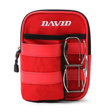 David Park Golf Waist Belt Pouch Ball Holder Bag (Red)