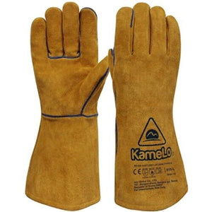 Kamelo 915-L Leather Welding Camping Gloves Heat Resistant CO2 TIG Arc Furnace