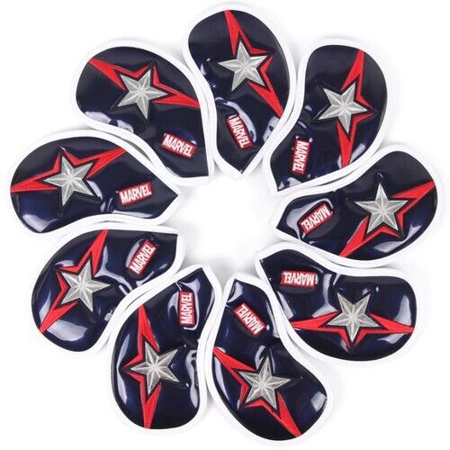 Volvik Marvel Captain America VBAB (9EA) Iron Golf Club Head Cover #4-9/S/A/P