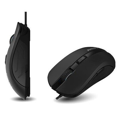 Philips G313/SPK9313 Wired Mouse 2400 DPI 5-Button 1-Wheel (Black)