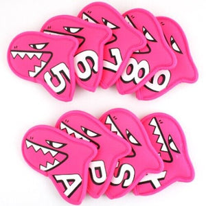 Aimshark Palette 9 Pcs Iron Head Cover 5-9/S/A/P/X Golf Club Headcover (Pink)