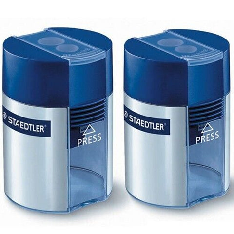 2 Pcs STAEDTLER 512-001 Double-Hole Tub Pencil Sharpener