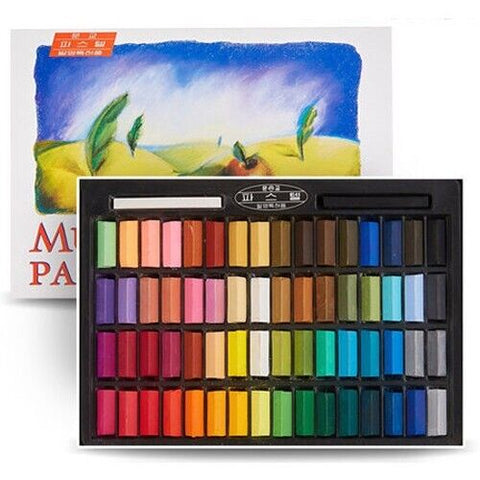 2 Pack - Mungyo Non Toxic Square Chalk 64 Assorted Colors Soft Pastel (MPS-64)