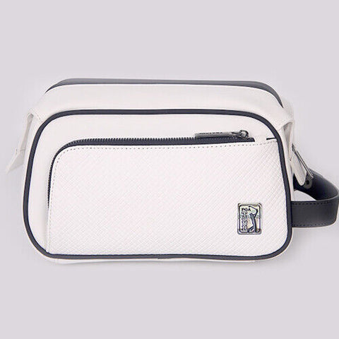 PGA TOUR Bridge Golf Pouch Sports Travel Multi Accessory Bag (White)