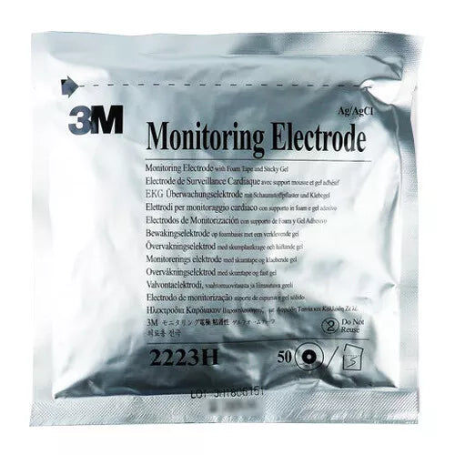 (10 Packs) 3M Monitoring Electrode 2223H Size 4.3 x 4.5 cm - 50 Pcs For Adult