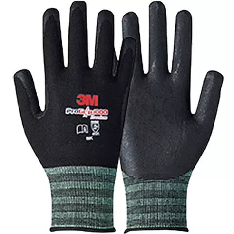 (10 Pair) 3M Pro Grip 1000 Premium Gloves Construction Builders Mechanic (Black)