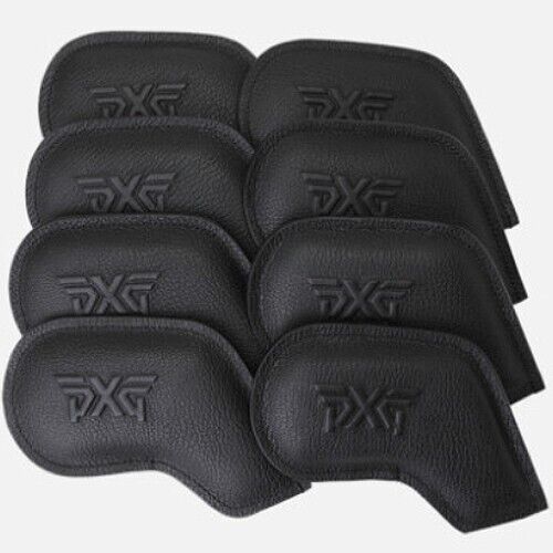 PXG Leather 8 Pcs Iron Head Cover Set Golf Club Headcover Black