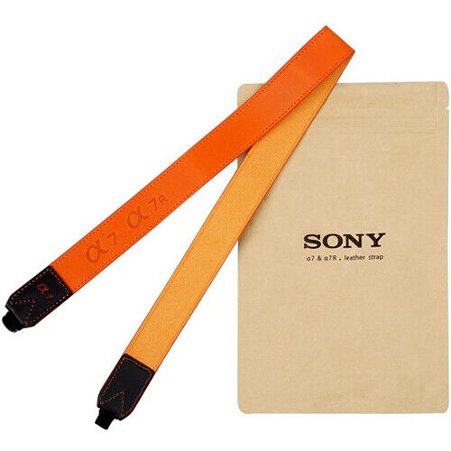 Sony Genuine Alpha A7 A7R Camera Leather Neck & Shoulder Strap (Orange/Yellow)