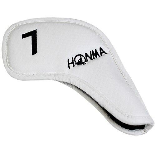 Honma 9 Pcs Iron Head Cover Set #5-11/AW/SW Golf Club Headcover (Carbon White)