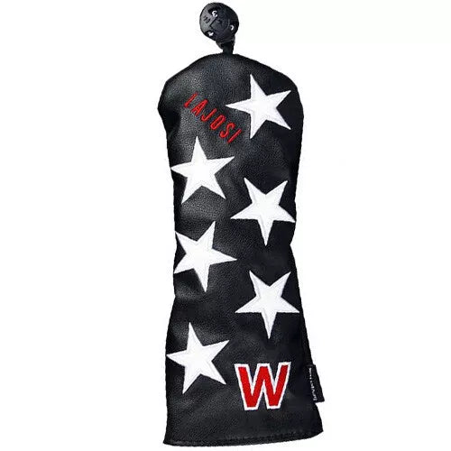 Seven Hills Stars Wood Head Cover Golf Club Headcover (Black)