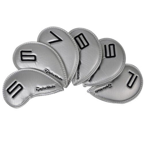 TaylorMade 6 Pcs Iron Head Cover Club Headcover Set (Silver) #5/6/7/8/9/P