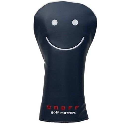 ONOFF Smile Driver Head Cover PU Golf Club Headcover (Navy Blue)