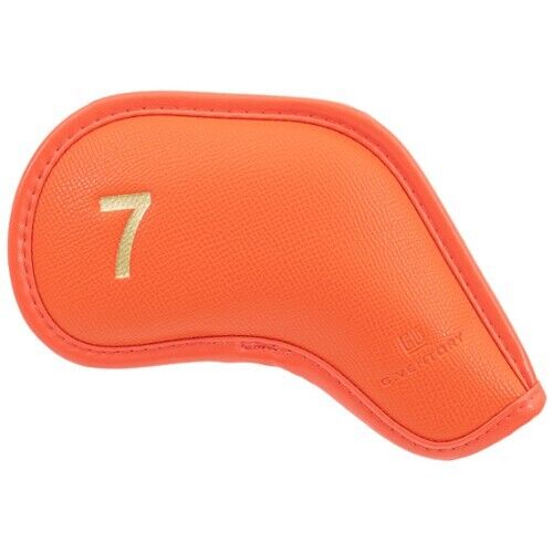 G.VENTORY 10P Iron Head Cover Golf Clubs 4-9/P/A/S/* Magnetic Closure (Epsom Orange)