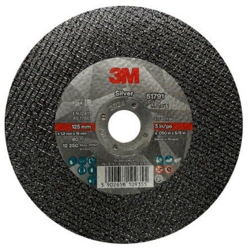 15 Pcs 3M 51791 Silver Cut Off Wheels 5" (125mm) Replacement Spare Parts