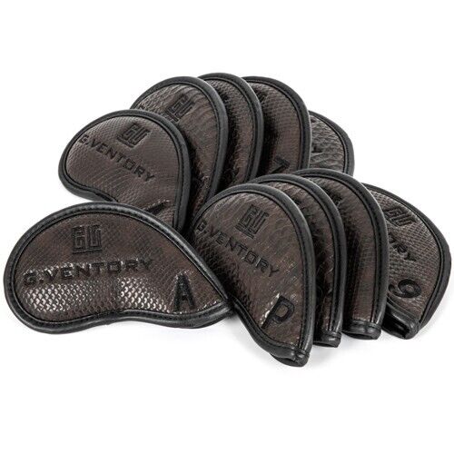 G.VENTORY 10P Iron Head Cover Set Headcover Golf Clubs 4-9/P/A/S/* (Python Dark Brown)